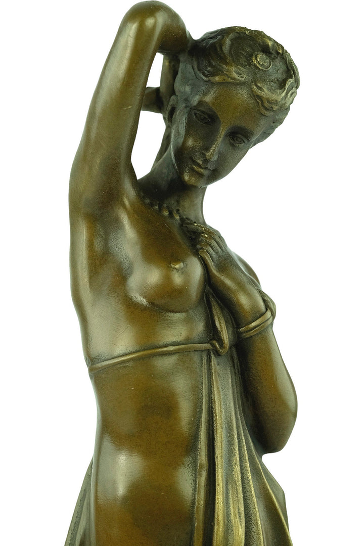 Bronze Sculpture of a Bathing Female Bronze Phryne Statue Greek Goddess Bronze Figurine Classic Bronze Sculpture Greek Mythology Art