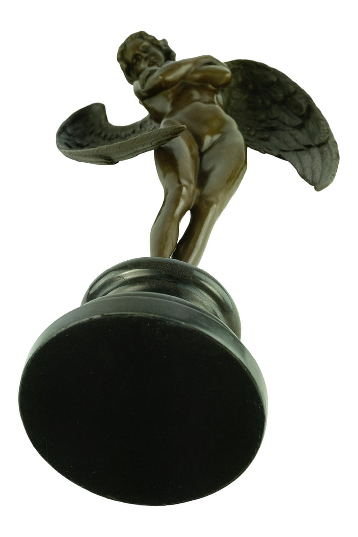 Large Bronze Winged Female Sculpture signed Pierre Collinet Bronze Winged Angel Statue Bronze Female Sculpture Large Bronze Mythology Statue