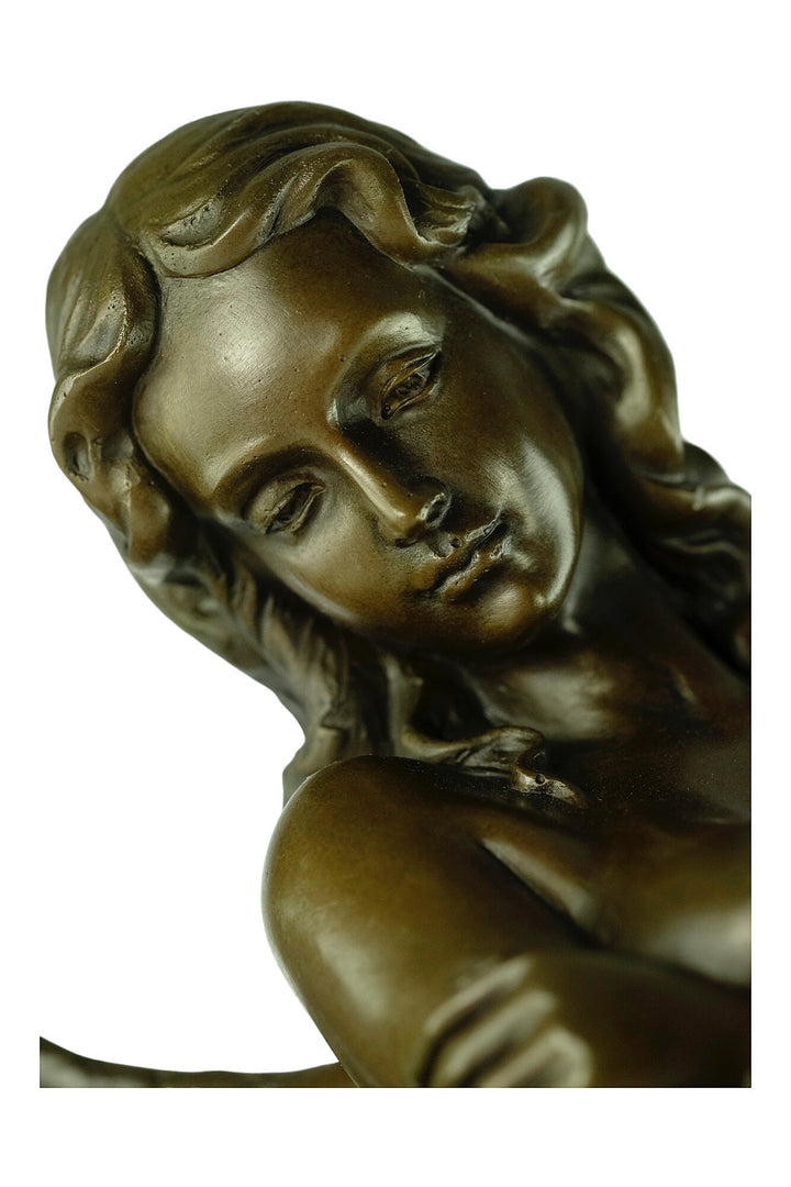 Large Bronze Winged Female Sculpture signed Pierre Collinet Bronze Winged Angel Statue Bronze Female Sculpture Large Bronze Mythology Statue
