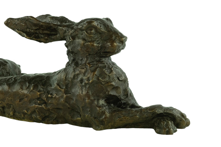 Large Bronze Hare Sculpture Reclining Hare Statue Hunting Decoration Bronze Hare Statue Animal Art Statue Large Hunting Sculpture Lying Hare
