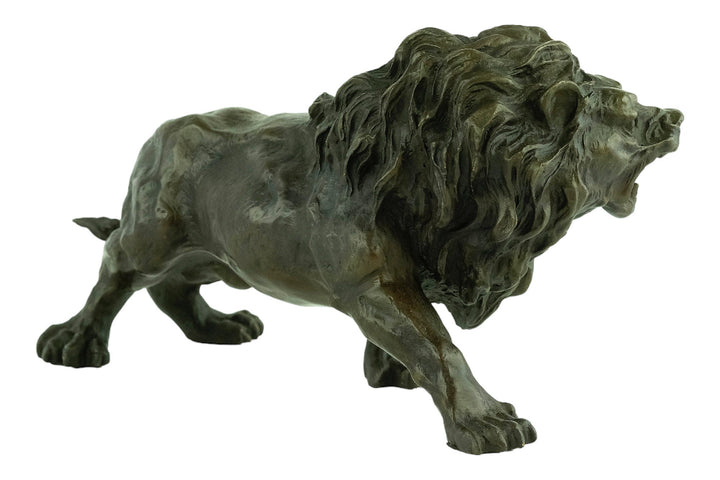 Bronze Roaring Lion Sculpture Bronze Wildlife Sculpture Bronze Lion Statue Walking Lion Sculpture Growling Lion Art Lion Decoration Valton