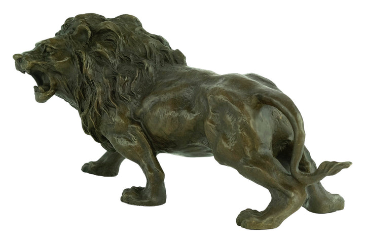 Bronze Roaring Lion Sculpture Bronze Wildlife Sculpture Bronze Lion Statue Walking Lion Sculpture Growling Lion Art Lion Decoration Valton