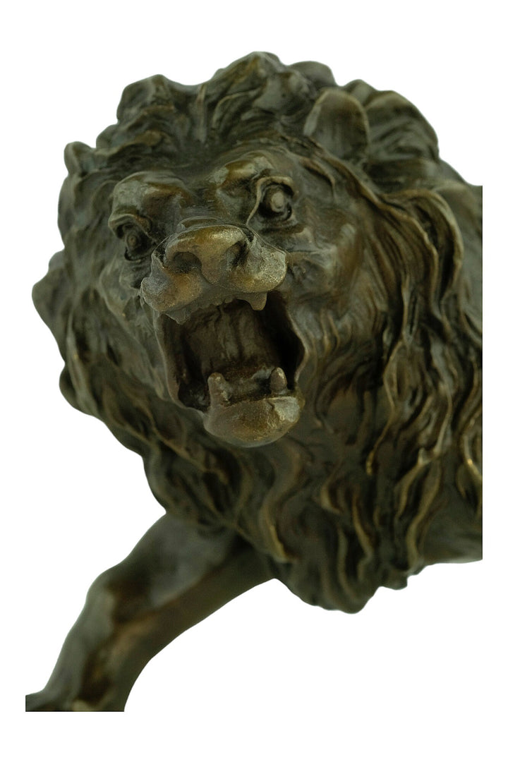 Bronze Roaring Lion Sculpture Bronze Wildlife Sculpture Bronze Lion Statue Walking Lion Sculpture Growling Lion Art Lion Decoration Valton