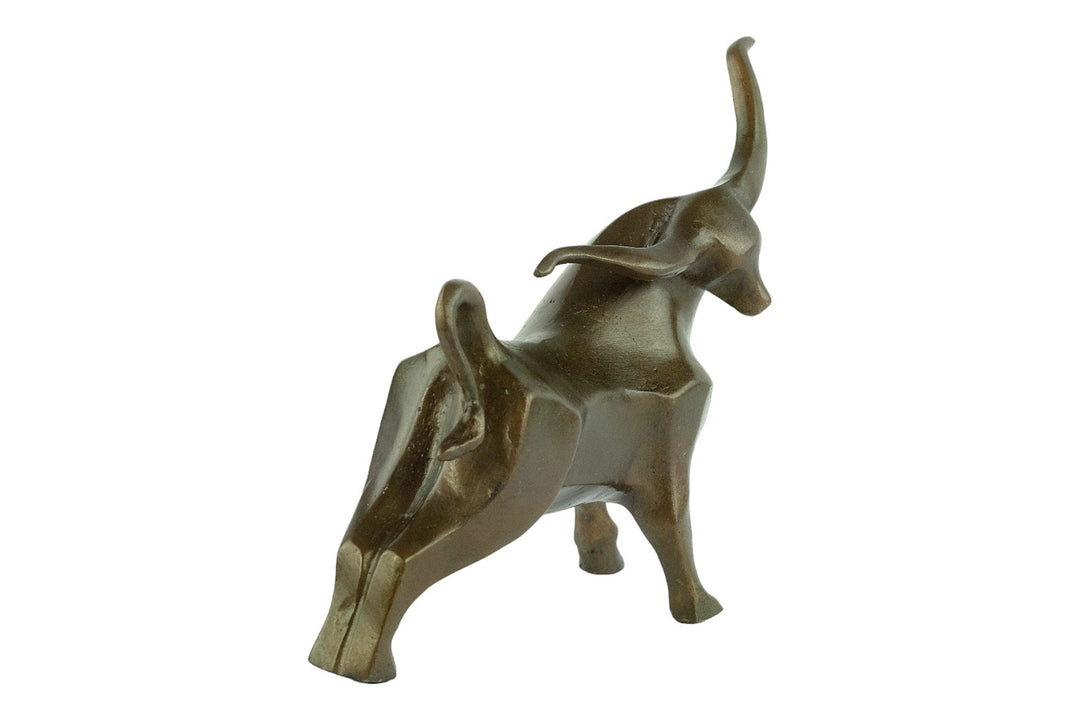 Bronze Long Horned Bull Sculpture in Art Deco style Bronze Texas Longhorn Statue Animal Art Figurine Bronze Bull Sculpture Bull Lovers Gift