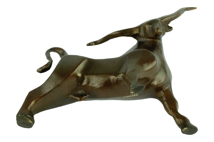 Bronze Long Horned Bull Sculpture in Art Deco style Bronze Texas Longhorn Statue Animal Art Figurine Bronze Bull Sculpture Bull Lovers Gift