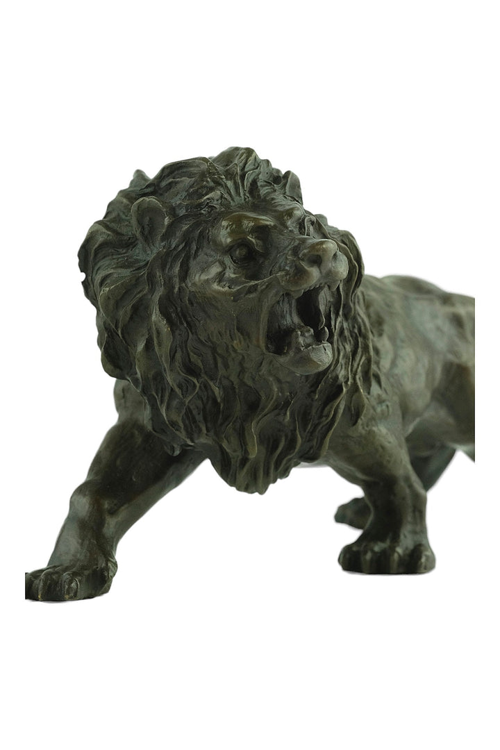 Bronze Roaring Lion Sculpture Bronze Wildlife Sculpture Bronze Lion Statue Walking Lion Sculpture Growling Lion Art Lion Decoration Valton
