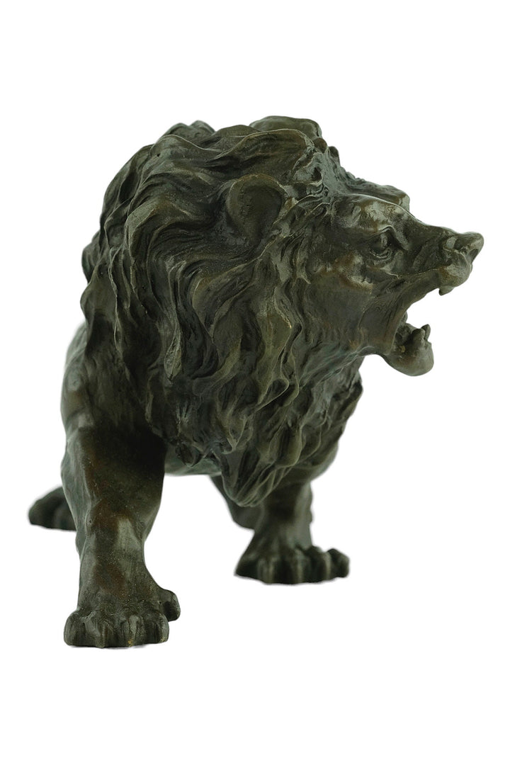 Bronze Roaring Lion Sculpture Bronze Wildlife Sculpture Bronze Lion Statue Walking Lion Sculpture Growling Lion Art Lion Decoration Valton