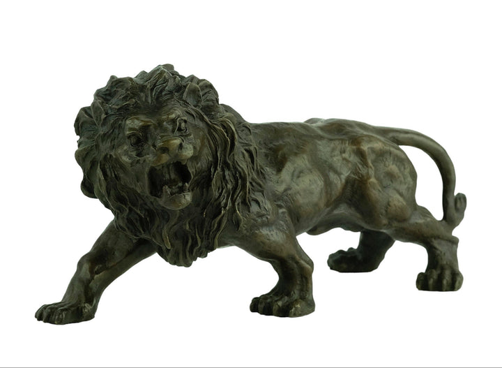 Bronze Roaring Lion Sculpture Bronze Wildlife Sculpture Bronze Lion Statue Walking Lion Sculpture Growling Lion Art Lion Decoration Valton
