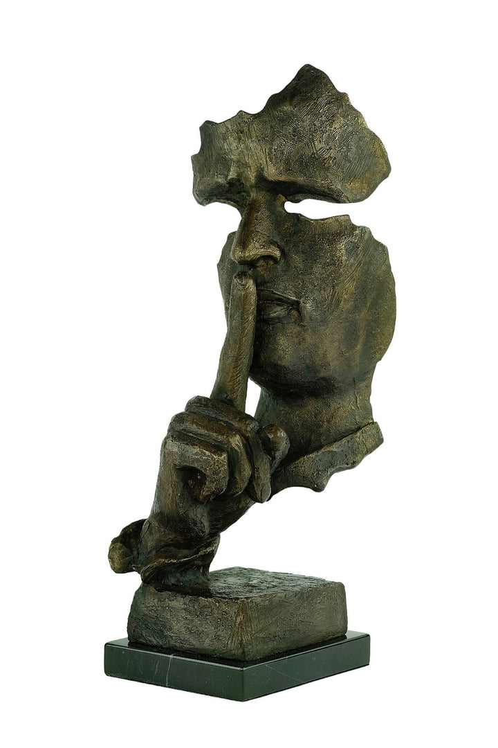 Bronze Sculpture of The Silent in the style of Salvador Dali Abstract Bronze Statue Bronze Statue of Face Salvador Dali Art Sculpture Modern