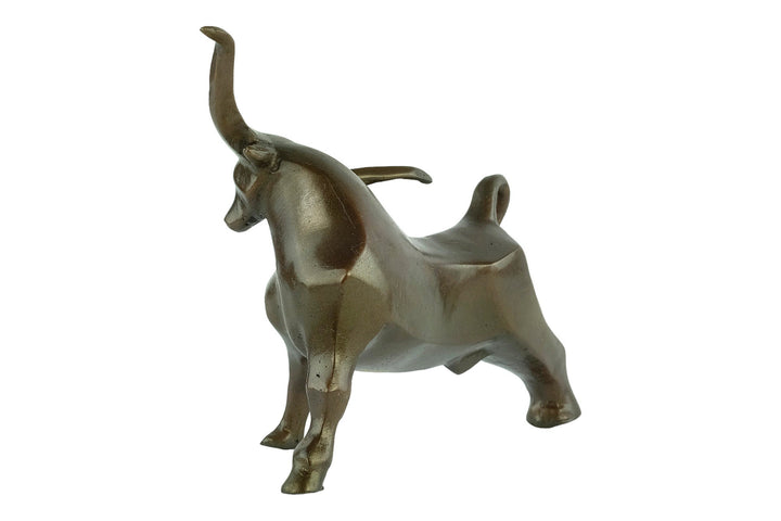 Bronze Long Horned Bull Sculpture in Art Deco style Bronze Texas Longhorn Statue Animal Art Figurine Bronze Bull Sculpture Bull Lovers Gift