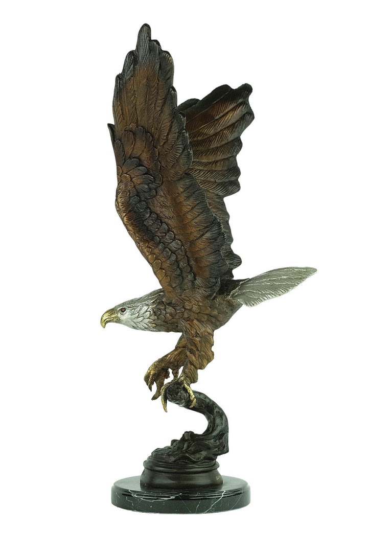 Bronze Sculpture of a Fishing Eagle Wildlife Sculpture Hunting Decoration Bronze Eagle Statue Eagle Lovers Gift American Eagle Sculpture