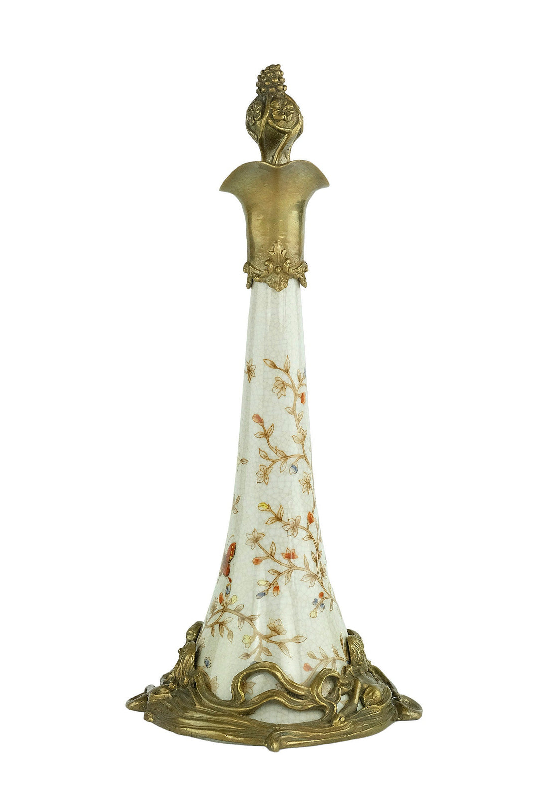 Art Nouveau Style Porcelain Claret Jug with Bronze Female Decoration Jugendstil Wine Jug Collectable Decanter Wine Lovers Gift Butterflies