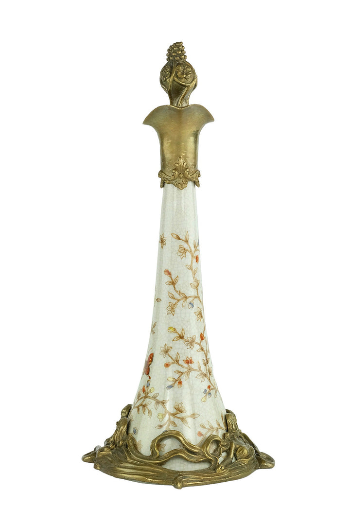 Art Nouveau Style Porcelain Claret Jug with Bronze Female Decoration Jugendstil Wine Jug Collectable Decanter Wine Lovers Gift Butterflies