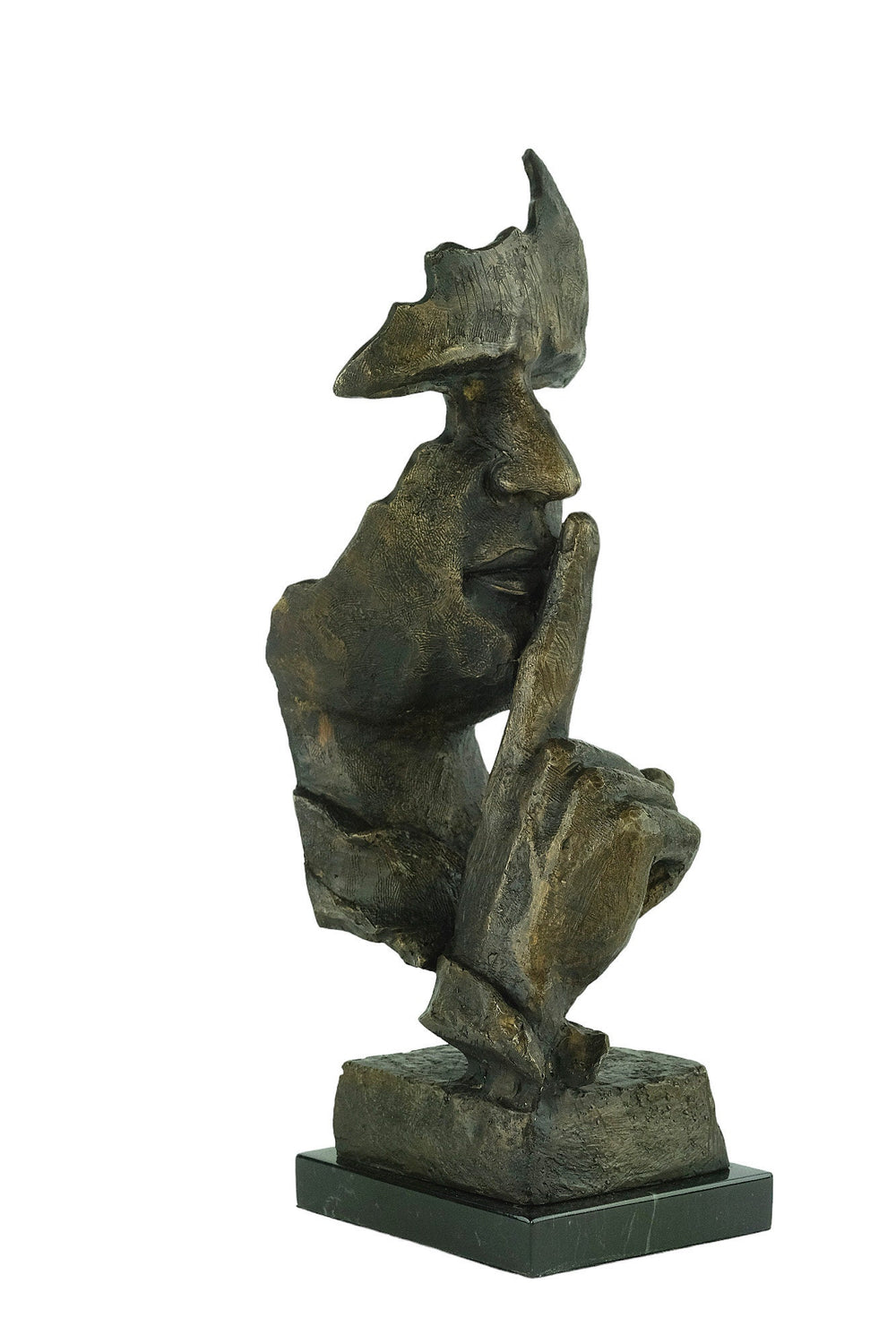 Bronze Sculpture of The Silent in the style of Salvador Dali Abstract Bronze Statue Bronze Statue of Face Salvador Dali Art Sculpture Modern