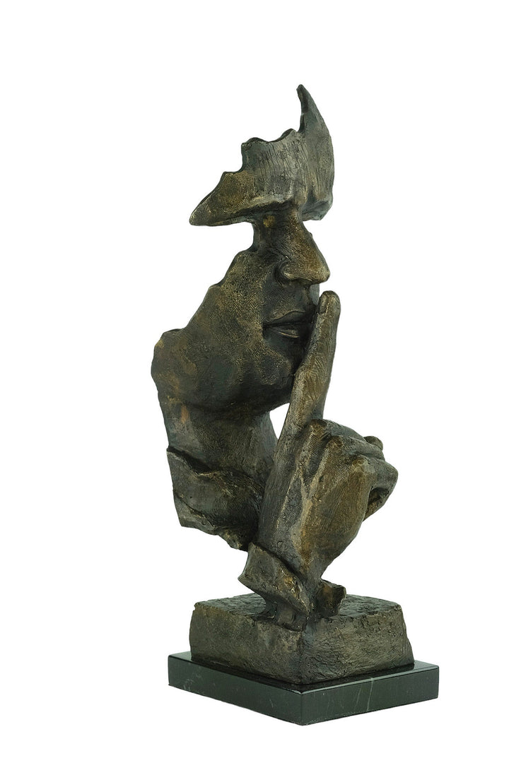 Bronze Sculpture of The Silent in the style of Salvador Dali Abstract Bronze Statue Bronze Statue of Face Salvador Dali Art Sculpture Modern