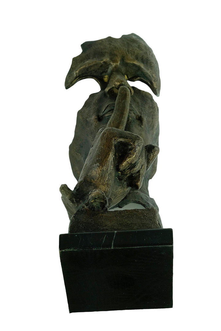 Bronze Sculpture of The Silent in the style of Salvador Dali Abstract Bronze Statue Bronze Statue of Face Salvador Dali Art Sculpture Modern