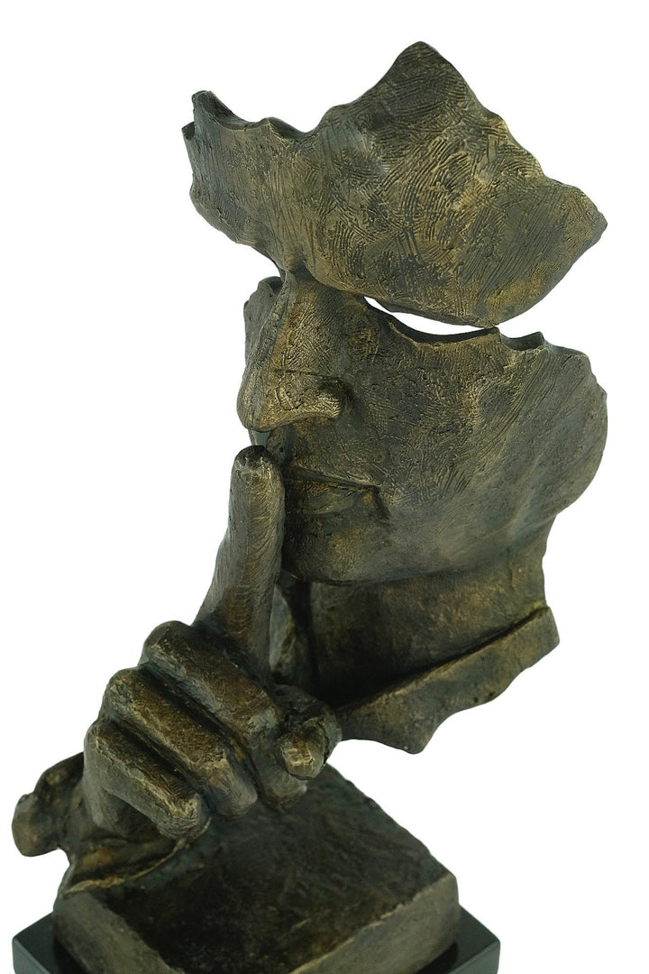 Bronze Sculpture of The Silent in the style of Salvador Dali Abstract Bronze Statue Bronze Statue of Face Salvador Dali Art Sculpture Modern