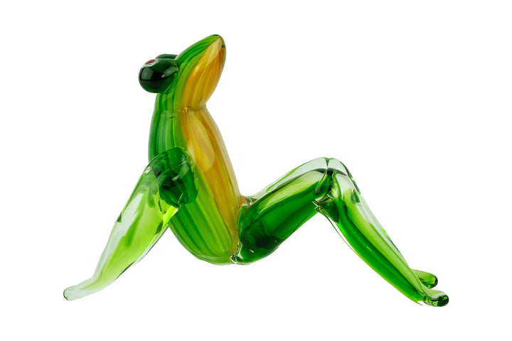 Glass Frog Sculpture in Murano Style Sitting Frog Figurine Frog Lovers Gift Design Frog Statue Glass Frog Statue Frog Decoration Frog Art