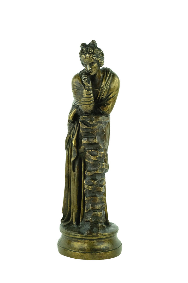 Antique Bronze Sculpture of Polyhymnia Daughter of Zeus Bronze Mythology Statue Antique French Sculpture Bronze Female Statue Mythology Art