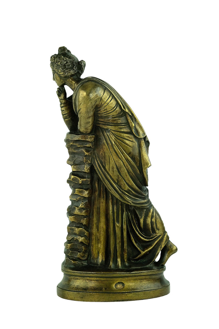 Antique Bronze Sculpture of Polyhymnia Daughter of Zeus Bronze Mythology Statue Antique French Sculpture Bronze Female Statue Mythology Art