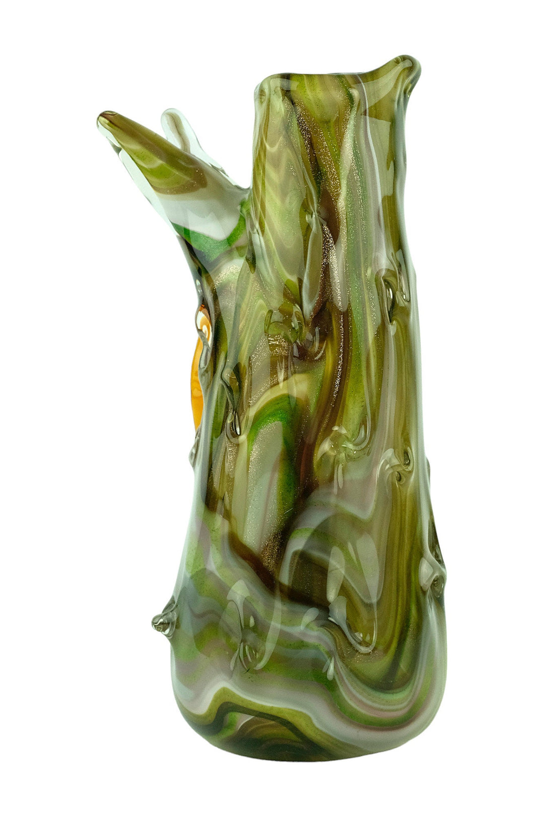 Glass Vase as Tree Trunk with Owl Inside in Murano Style Glass Design Vase Owl Lovers Gift Owl Decoration Unique Vase Decorative Vase Owls