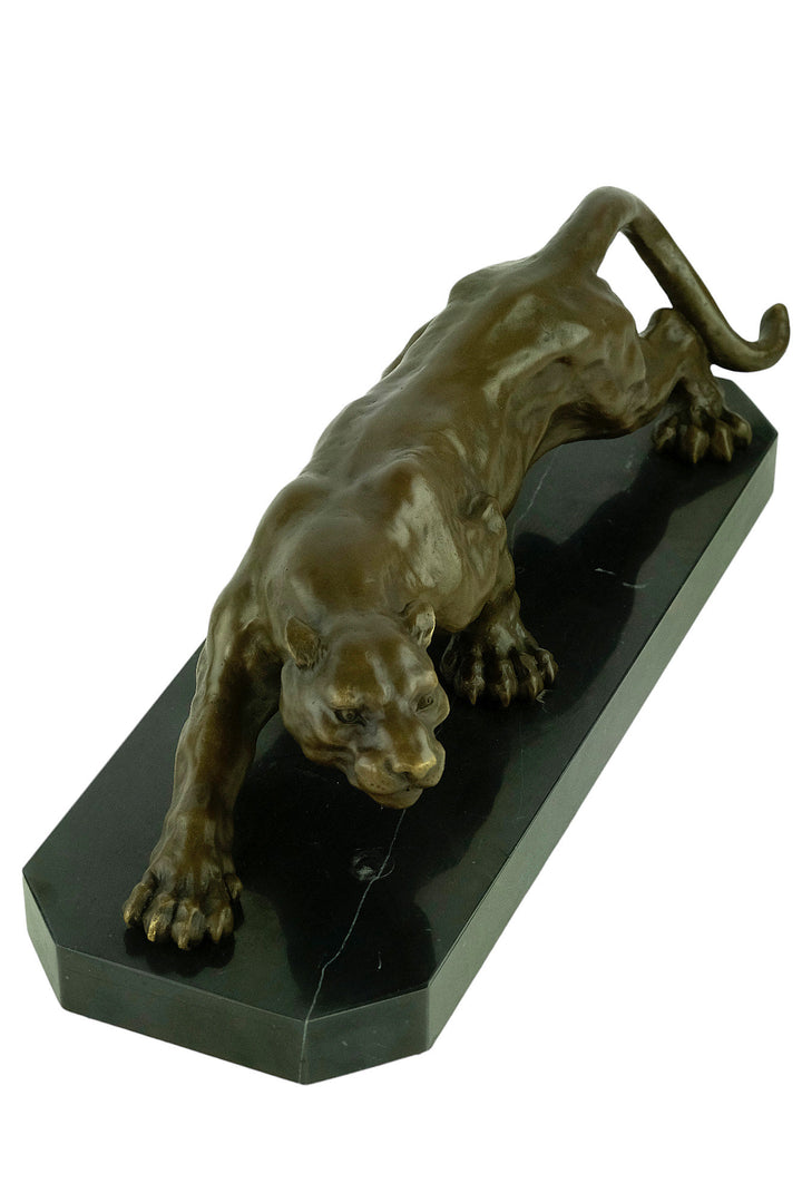 Bronze Panther Sculpture Animal Art Figurine Prowling Panther Bronze Panther Statue Panther Lovers Gift Panther Decoration Wildlife Figurine