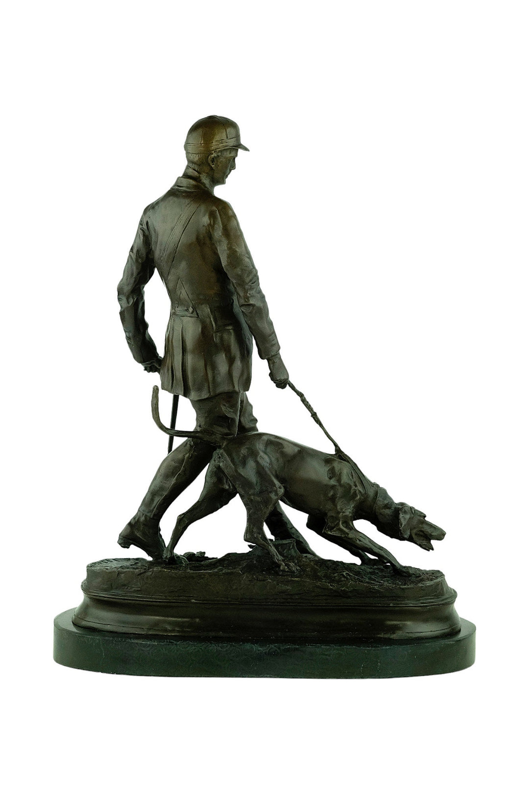Large Bronze Sculpture of a Hunter with Hound Bronze Hunting Sculpture Valet with Hound Statue Bloodhound Sculpture Pierre Jules Mene Art
