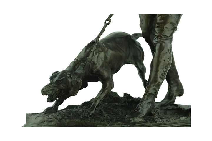 Large Bronze Sculpture of a Hunter with Hound Bronze Hunting Sculpture Valet with Hound Statue Bloodhound Sculpture Pierre Jules Mene Art