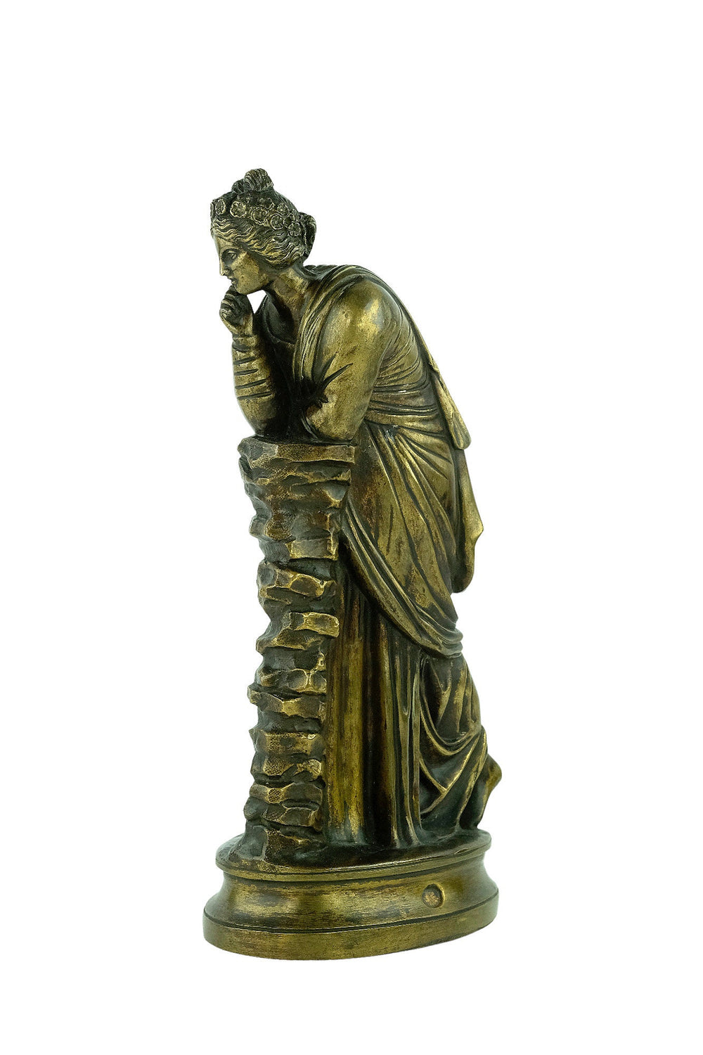 Antique Bronze Sculpture of Polyhymnia Daughter of Zeus Bronze Mythology Statue Antique French Sculpture Bronze Female Statue Mythology Art