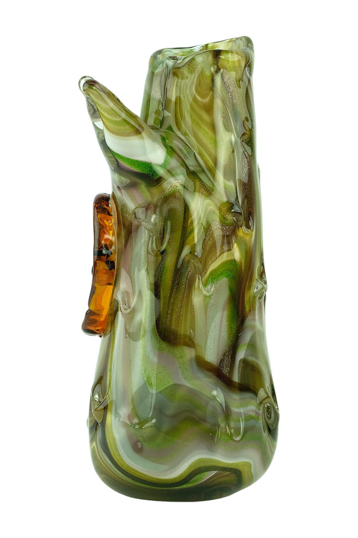 Glass Vase as Tree Trunk with Owl Inside in Murano Style Glass Design Vase Owl Lovers Gift Owl Decoration Unique Vase Decorative Vase Owls