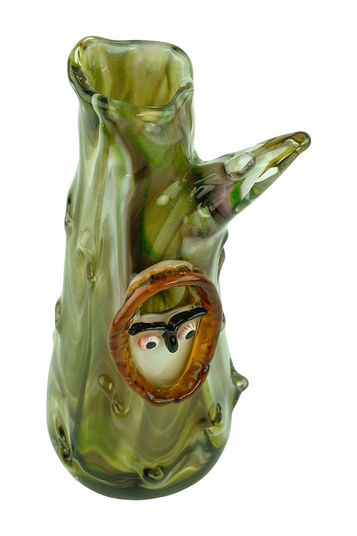 Glass Vase as Tree Trunk with Owl Inside in Murano Style Glass Design Vase Owl Lovers Gift Owl Decoration Unique Vase Decorative Vase Owls