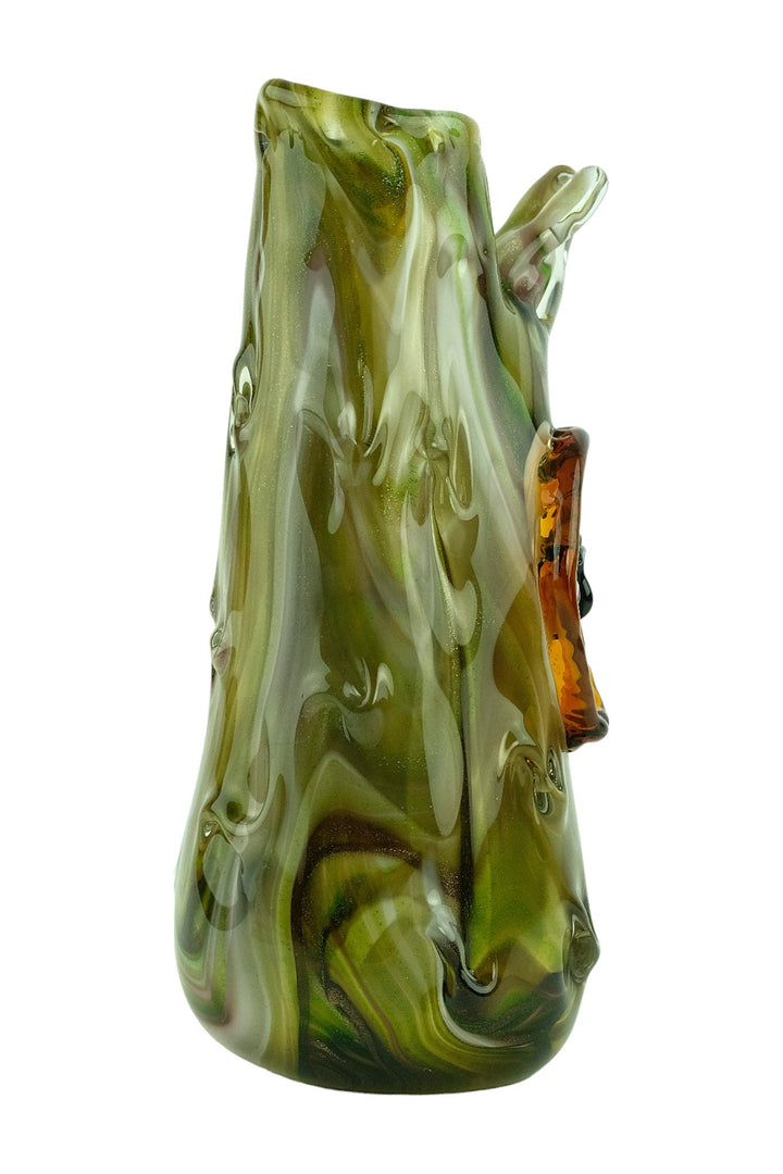 Glass Vase as Tree Trunk with Owl Inside in Murano Style Glass Design Vase Owl Lovers Gift Owl Decoration Unique Vase Decorative Vase Owls