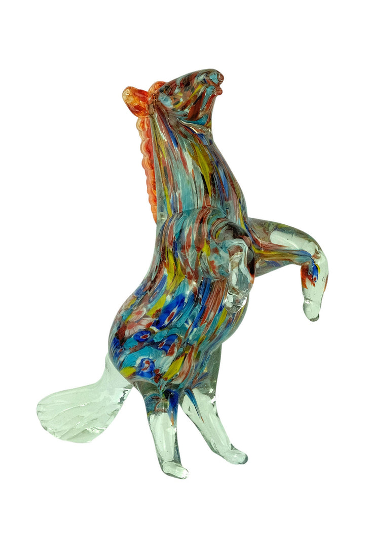 Glass Sculpture of a Rearing Horse in Murano Style Animal Art Figurine Horse Lovers Gift Italian Design Sculpture Horse Statue Horse Art