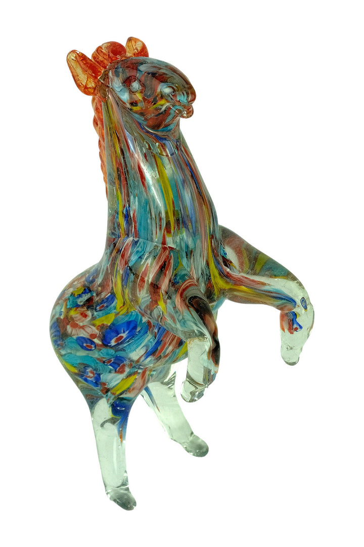 Glass Sculpture of a Rearing Horse in Murano Style Animal Art Figurine Horse Lovers Gift Italian Design Sculpture Horse Statue Horse Art