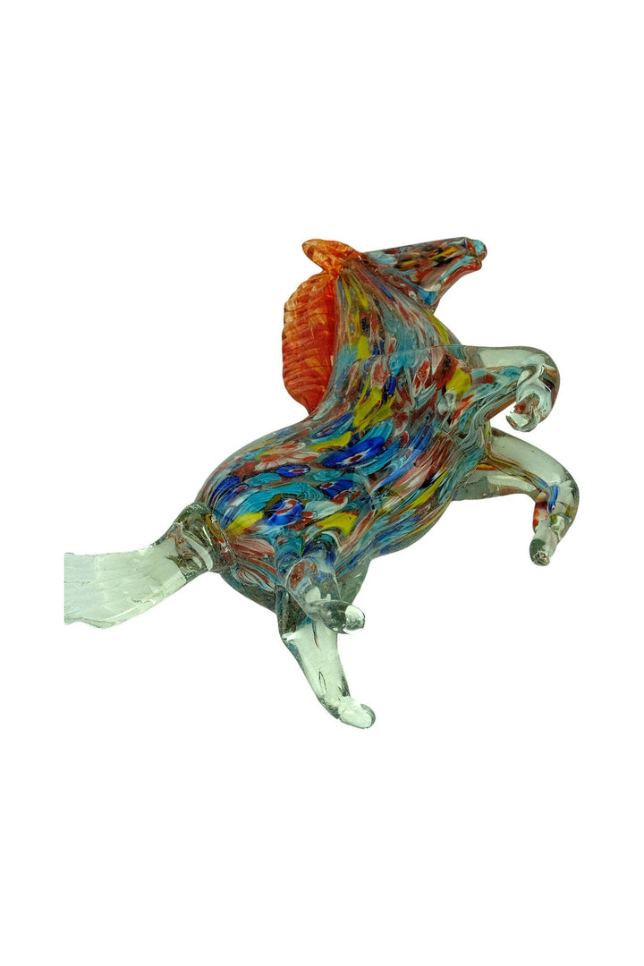 Glass Sculpture of a Rearing Horse in Murano Style Animal Art Figurine Horse Lovers Gift Italian Design Sculpture Horse Statue Horse Art