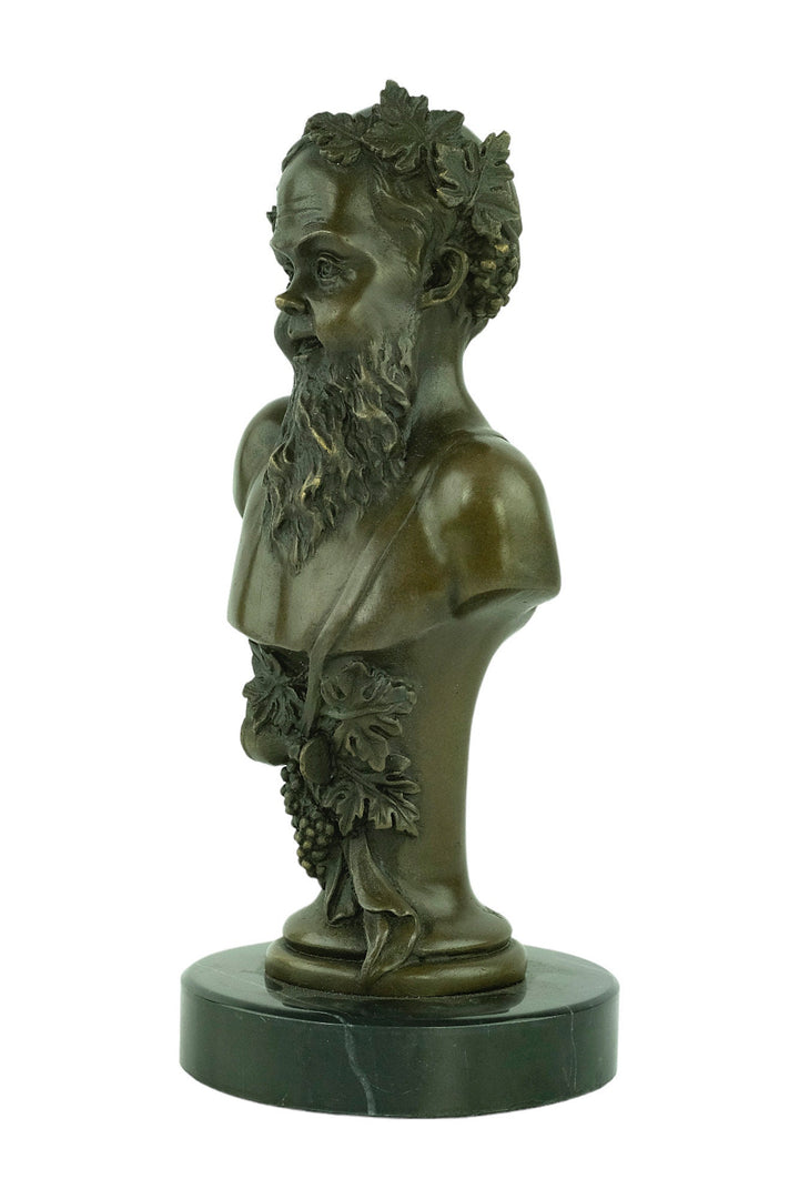 Bronze Bust of Bacchus the God of Wine Bronze Bacchus Sculpture Wine Lovers Gift Bronze Mythology Statue God of Wine Sculpture Wine Gift