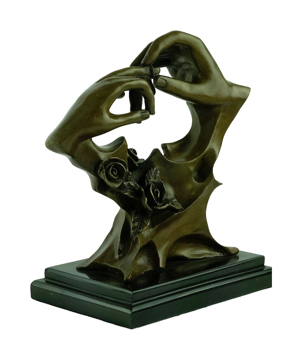 Bronze Wedding Sculpture of Putting on the Ring by Milo Bronze Wedding Gift Modern Sculpture Wedding Decoration Wedding Gift for Couples