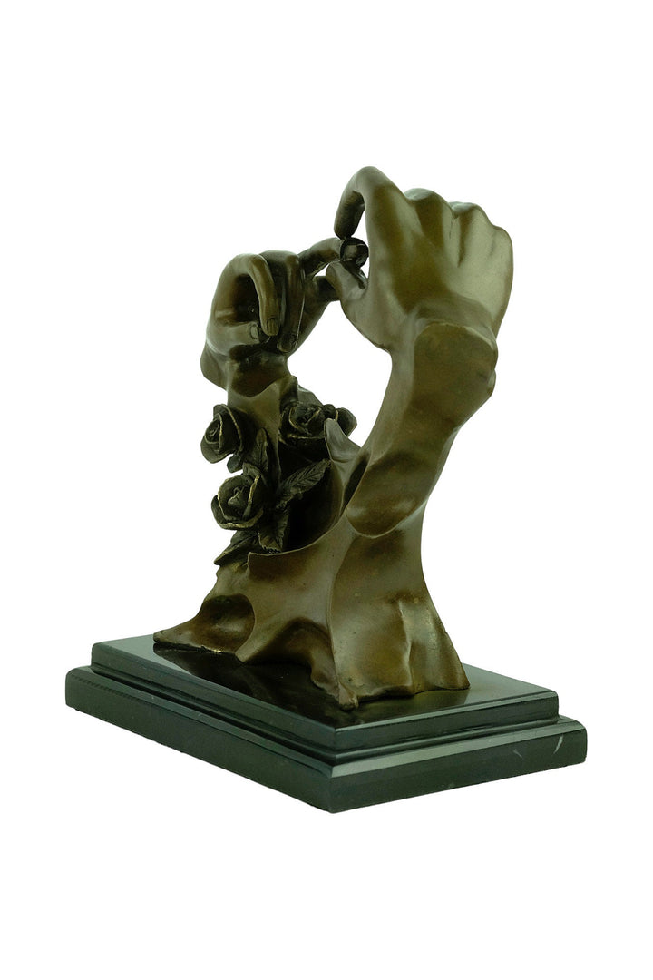 Bronze Wedding Sculpture of Putting on the Ring by Milo Bronze Wedding Gift Modern Sculpture Wedding Decoration Wedding Gift for Couples