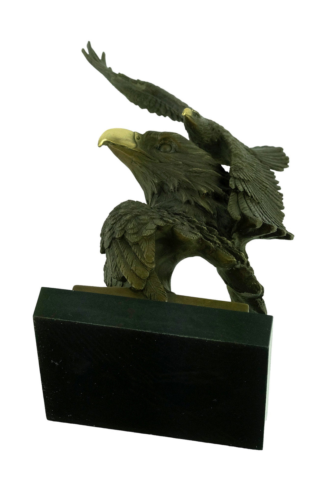 Bronze Eagle Sculpture Double Eagle Statue Wildlife Sculpture Hunting Decoration Eagle Head Sculpture Bronze Flying Eagle Art Figurine