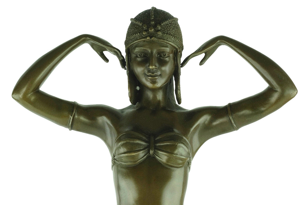 Bronze Dancer Sculpture in Art Deco Style Bronze Female Statue Scarab Dancer Bronze Chiparus Sculpture Art Deco Sculpture Female Art Statue