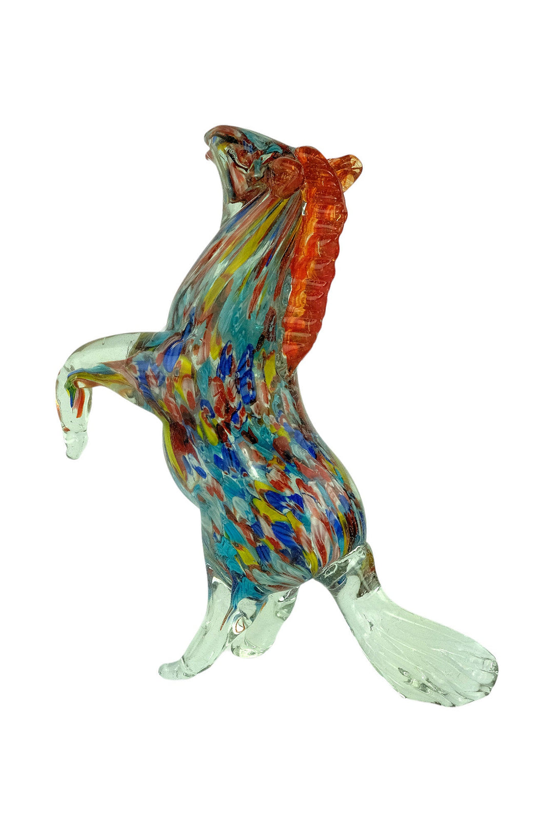 Glass Sculpture of a Rearing Horse in Murano Style Animal Art Figurine Horse Lovers Gift Italian Design Sculpture Horse Statue Horse Art