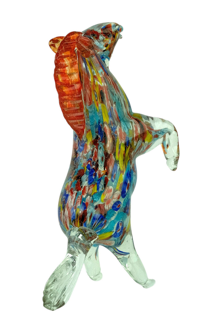 Glass Sculpture of a Rearing Horse in Murano Style Animal Art Figurine Horse Lovers Gift Italian Design Sculpture Horse Statue Horse Art