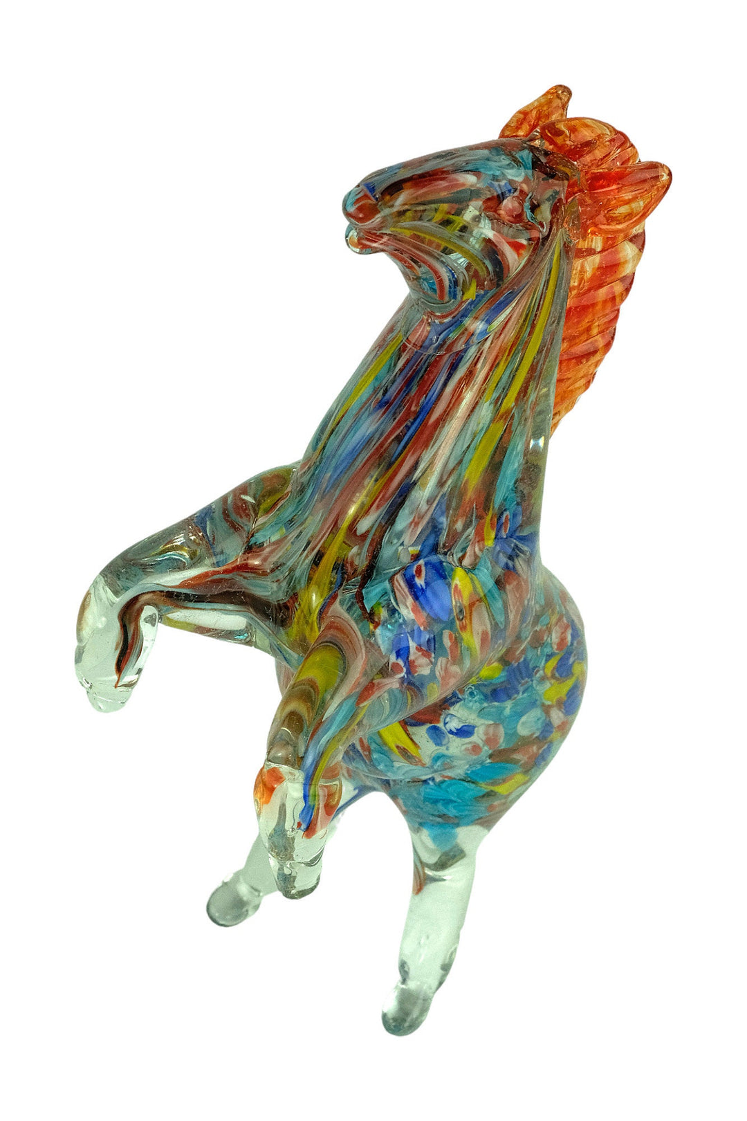 Glass Sculpture of a Rearing Horse in Murano Style Animal Art Figurine Horse Lovers Gift Italian Design Sculpture Horse Statue Horse Art