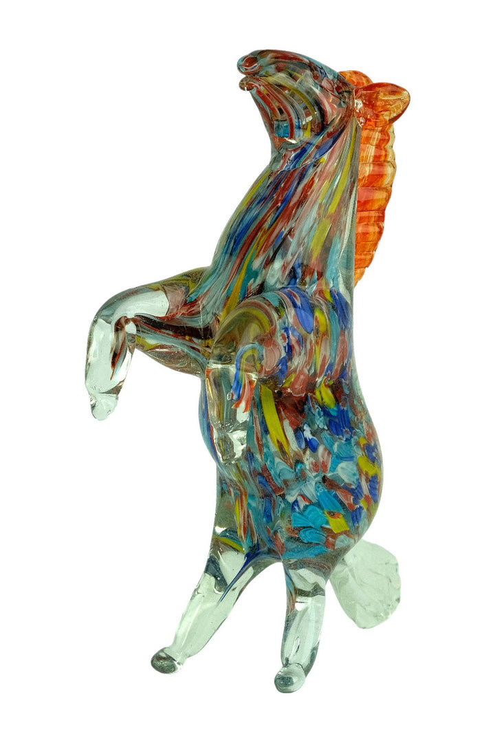 Glass Sculpture of a Rearing Horse in Murano Style Animal Art Figurine Horse Lovers Gift Italian Design Sculpture Horse Statue Horse Art