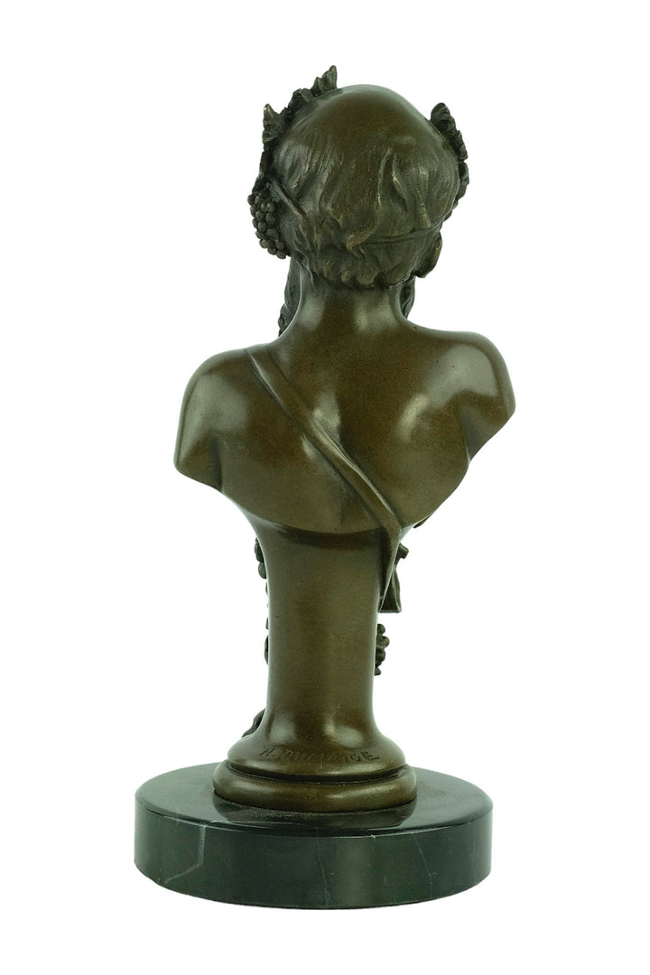 Bronze Bust of Bacchus the God of Wine Bronze Bacchus Sculpture Wine Lovers Gift Bronze Mythology Statue God of Wine Sculpture Wine Gift