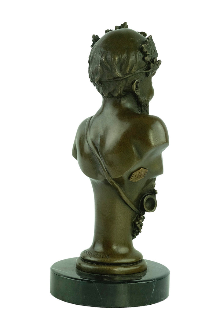 Bronze Bust of Bacchus the God of Wine Bronze Bacchus Sculpture Wine Lovers Gift Bronze Mythology Statue God of Wine Sculpture Wine Gift