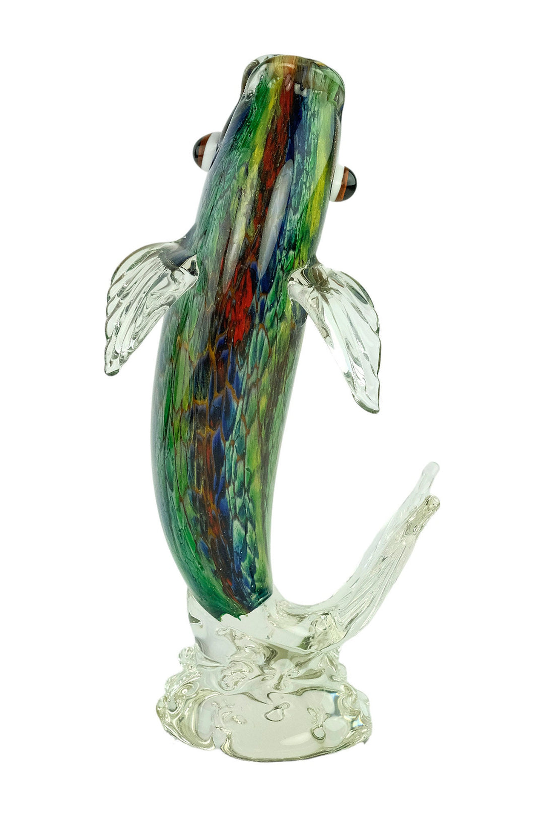 Glass Fish Sculpture in Murano Style Animal Art Figurine Fishing Lovers Gift Predator Fish Statue Fisher Gift Italian Design Sculpture