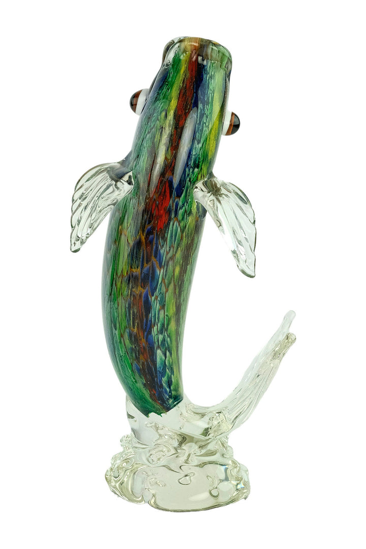 Glass Fish Sculpture in Murano Style Animal Art Figurine Fishing Lovers Gift Predator Fish Statue Fisher Gift Italian Design Sculpture