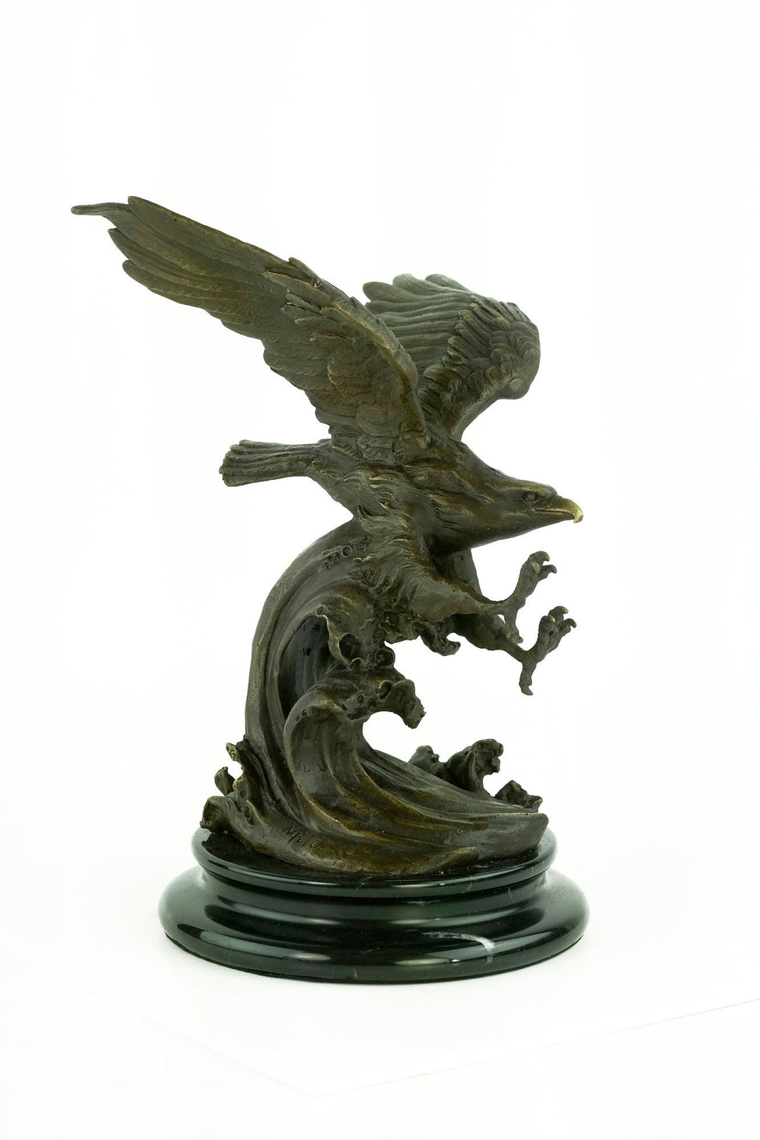 Bronze Eagle Statue Fishing Eagle Sculpture Wildlife Sculpture Animal Art Statue Flying Eagle Sculpture Bald Eagle Sculpture Milo Statue