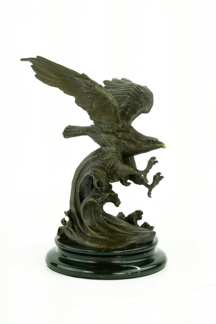 Bronze Eagle Statue Fishing Eagle Sculpture Wildlife Sculpture Animal Art Statue Flying Eagle Sculpture Bald Eagle Sculpture Milo Statue